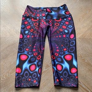 SADHANA Purple Circle Print Cropped Leggings S/M